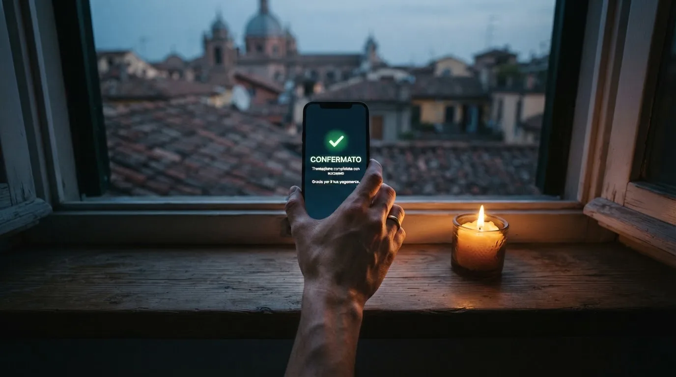Mano che tiene uno smartphone accanto a una finestra, luce serale tranquilla — casino online con algoritmo unbiased
